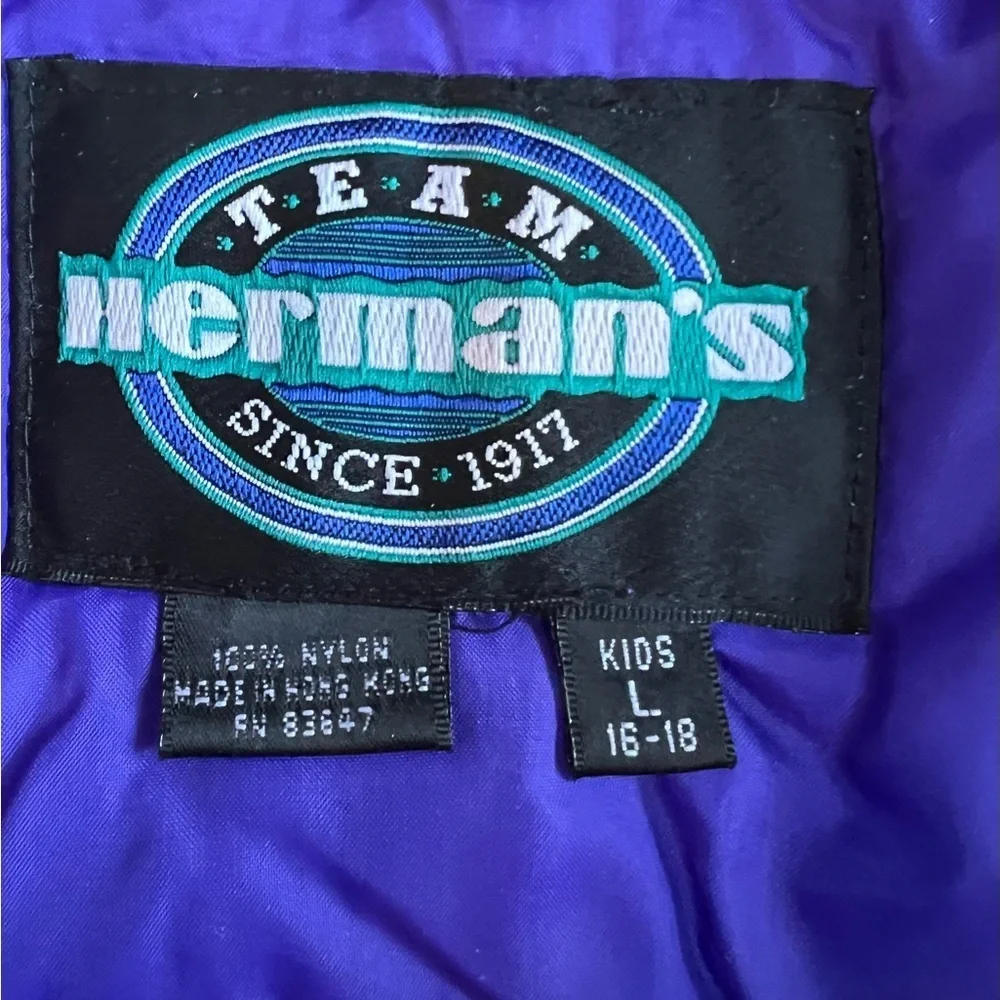 Team Herman’s 1990’s Retro Kid’s Ski Jacket Size Large 16-18